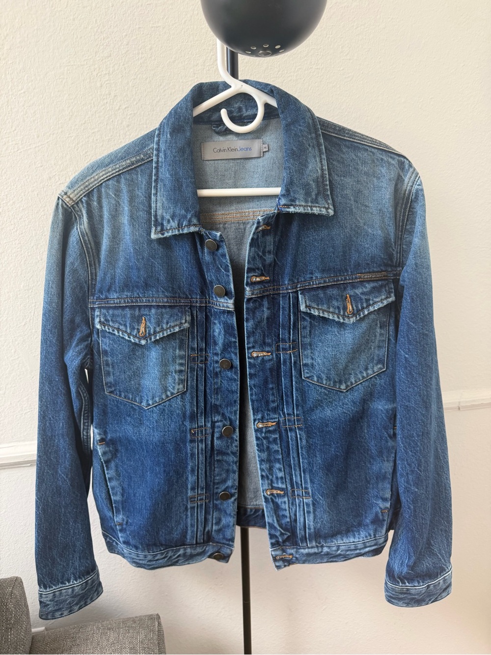 Calvin Klein Jeans Lightly Distressed Look Blue Denim Jacket